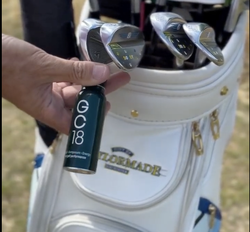 GC18 shot beside a golf bag